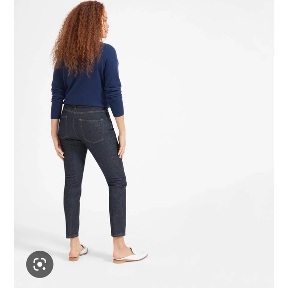 NWT Everlane Ankle Mid Rise Skinny Jeans Dark Indigo Wash Size 24 - Picture 3 of 7